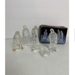 Crystal Nativity Set Rainbow Genuine Crystal With Box 6 Piece Mary Jesus Joseph